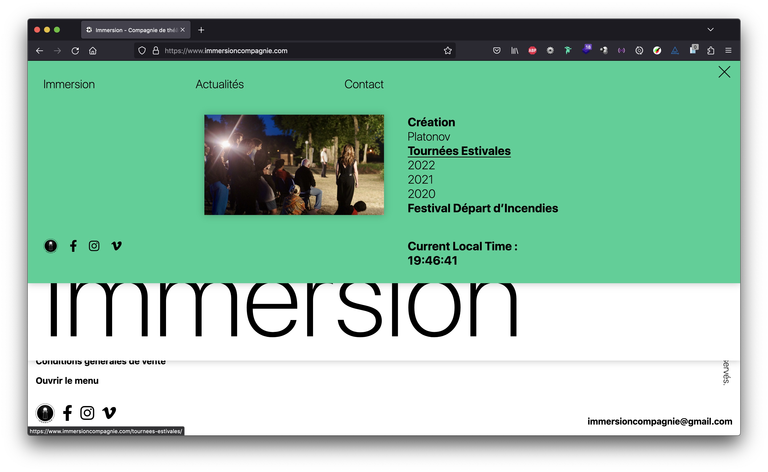 Immersion compagnie website