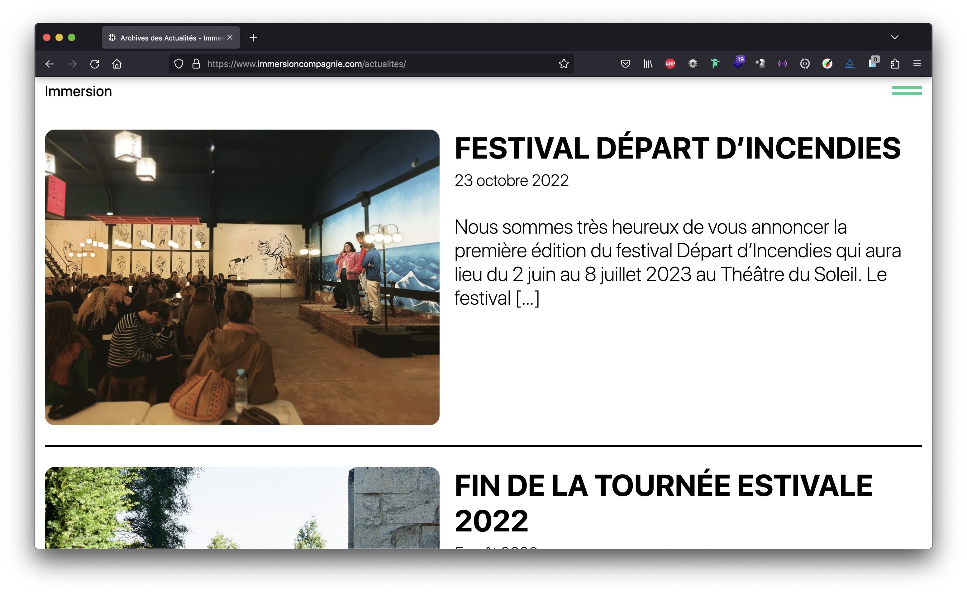 Immersion compagnie website