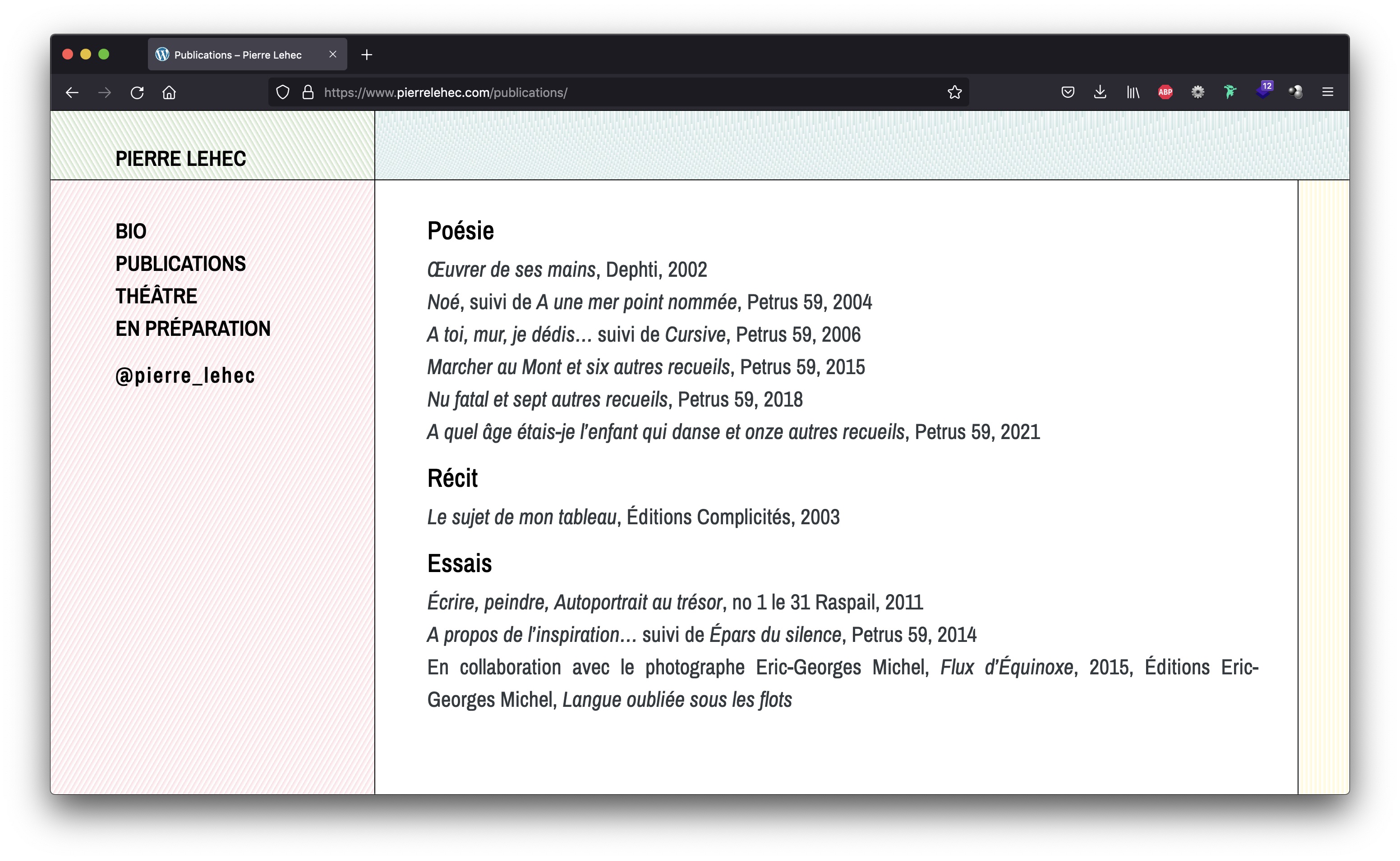 Pierre Lehec website